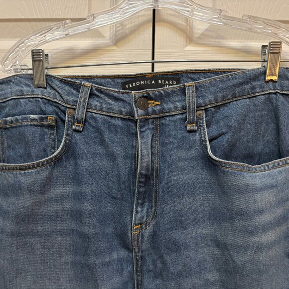 Women's Veronica Beard Ines 10.75" Girlfriend Lace Up High Rise Jeans Size 31x26 - Picture 2 of 5